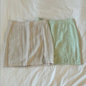 Abercrombie & Fitch Beige and Mint Green Mini Skirt Bundle of 2